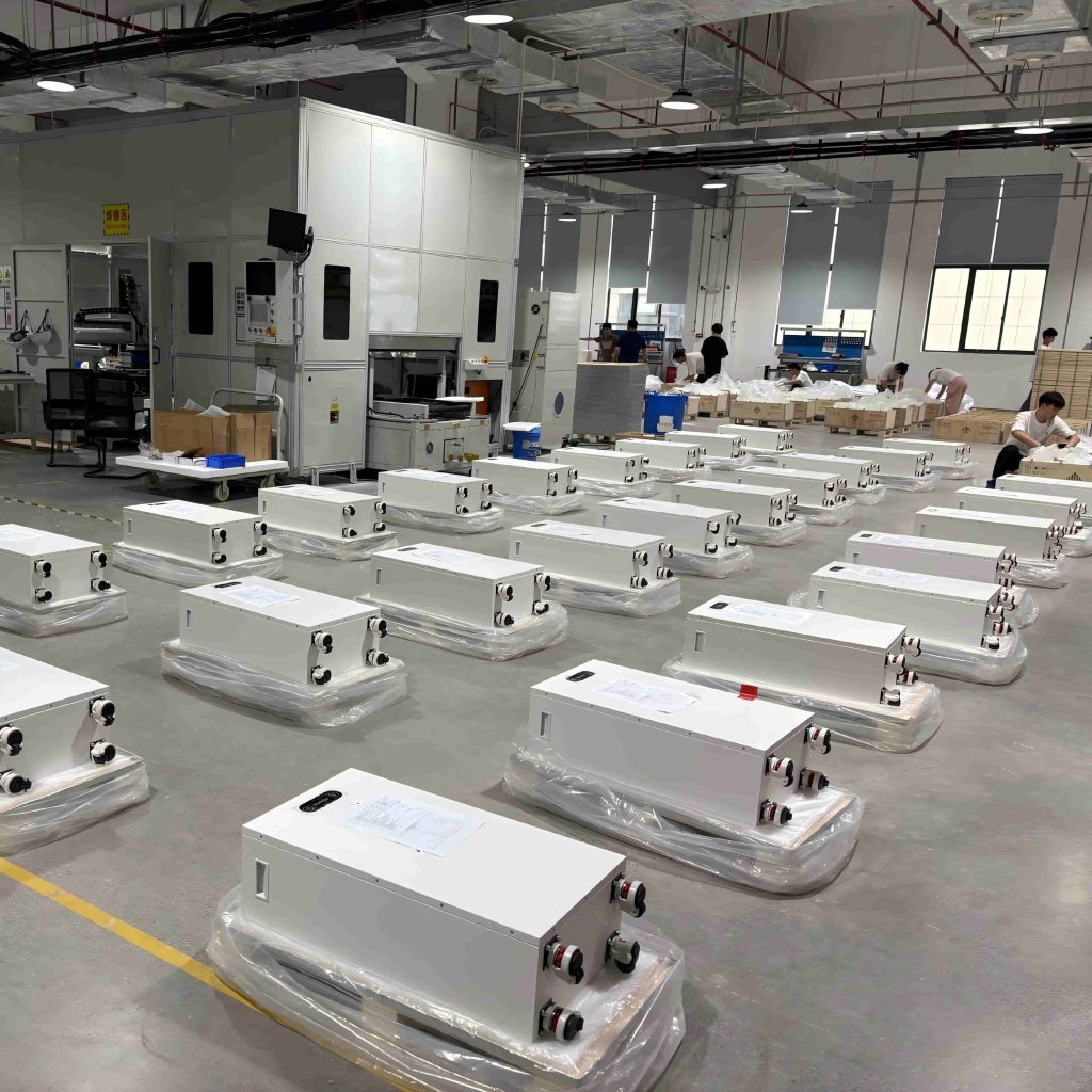 MegSolid automated manufacturing facility showcasing mass production and strict quality control of standardized hybrid solid-state battery modules.
