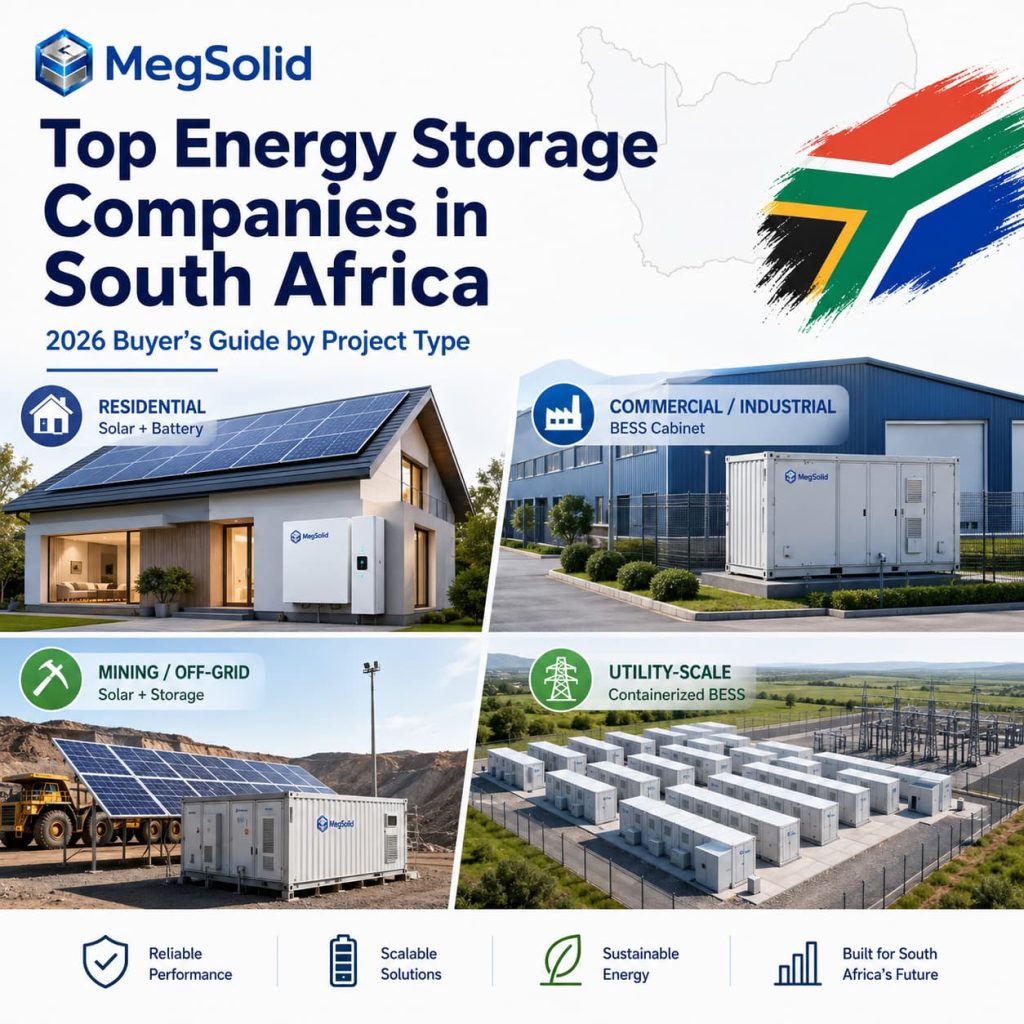 Top energy storage companies in South Africa compared by residential, C&I and utility project type