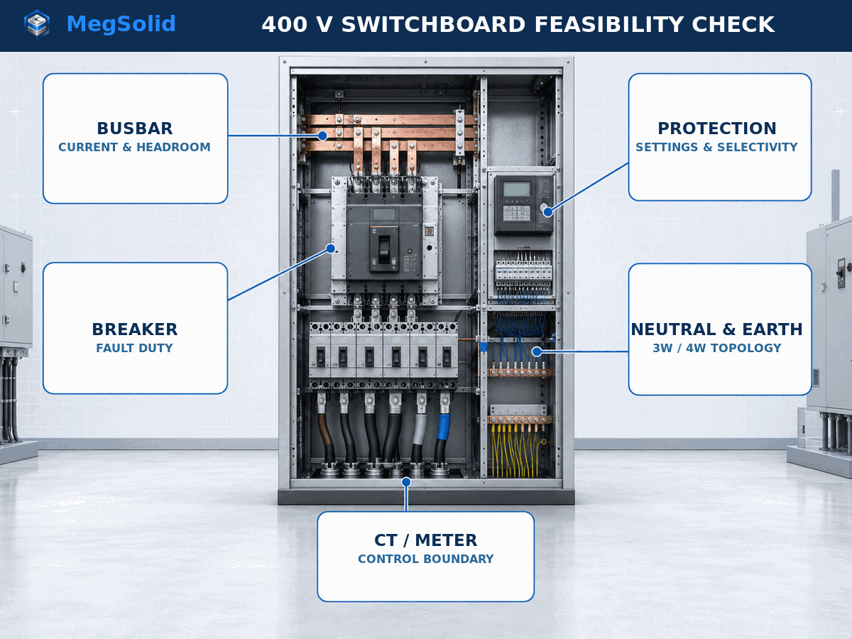 Five-point feasibility check for connecting a C&I BESS to an existing 400 V switchboard