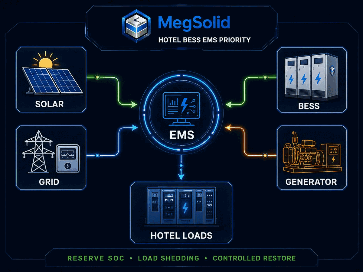 Hotel load priority map for evaluating whether a 100 kWh BESS is enough in Nigeria