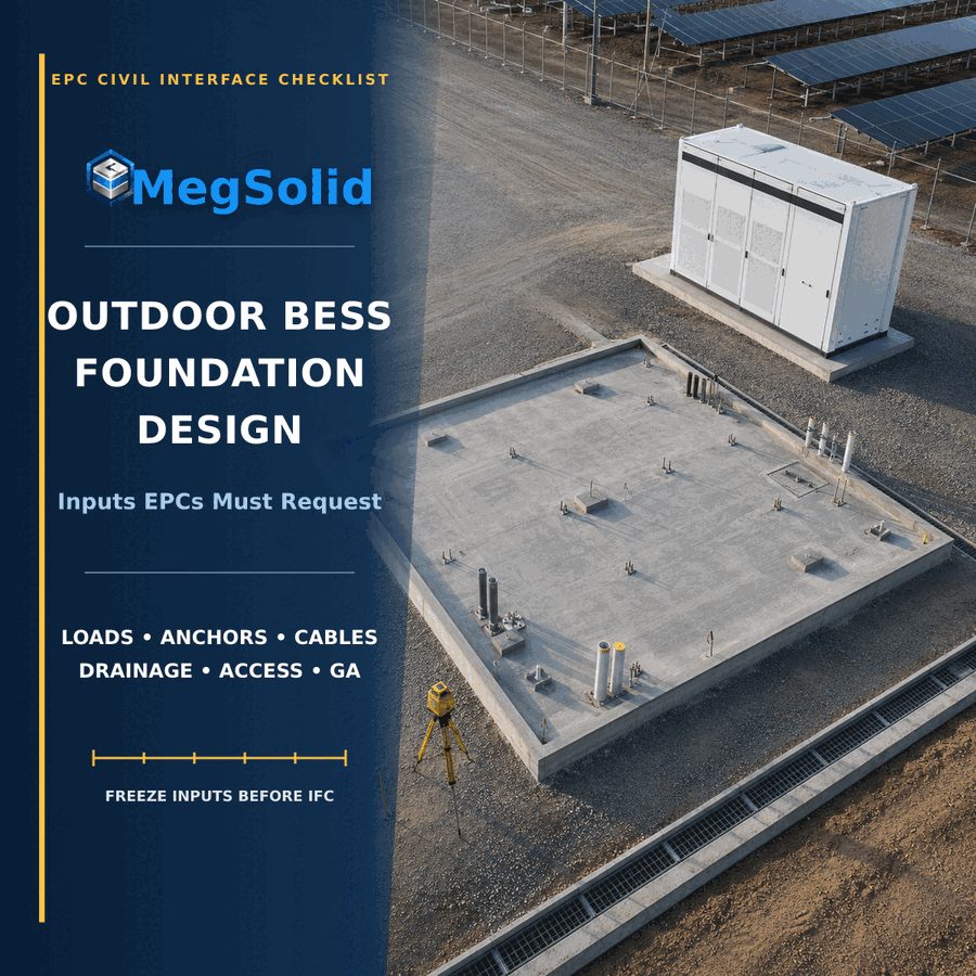 MegSolid outdoor BESS foundation design input checklist for EPC civil engineers