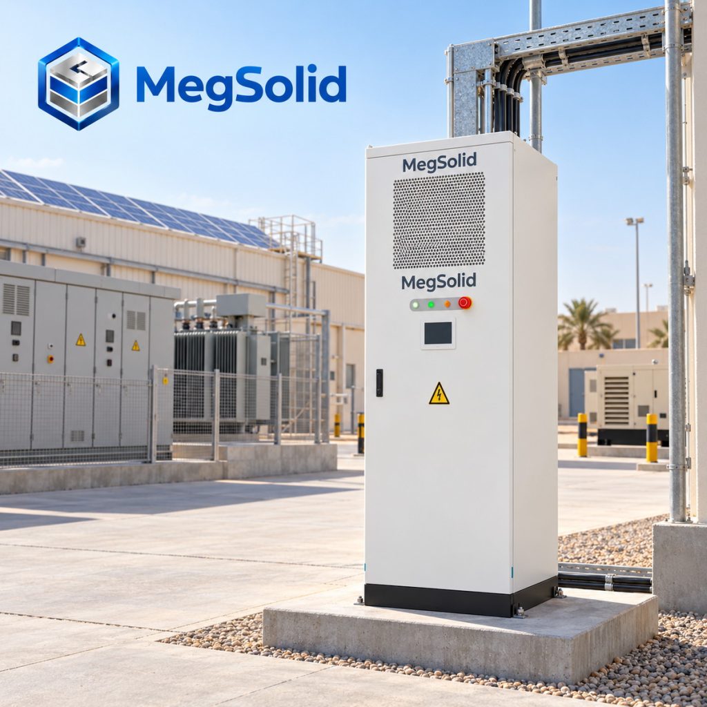 MegSolid Energon 261 behind-the-meter energy storage installed at a Saudi commercial and industrial solar facility
